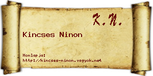 Kincses Ninon névjegykártya